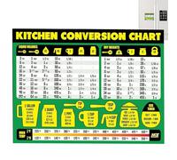 Aimant Du Graphique De Conversion De Cuisson - Feuille De Mesure De La Cuisine, Guide De Référence De Cuisson | Aimant De Réfrigérateur Extra Large Avec Des Conversions De Poids, De Liquide Et De Temp