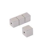 Aimant Du Réseau Halbach en Néodyme Pour Placer Sur Une Tige Non Magnétique et Pour Produire Un Réseau Halbach - 10mm x 10mm x 10mm Avec Un Trou de 2mm á Travers Le Côté - Pack de 4