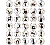 Aimant Emoji Magnet Frigo 3D Tableau Blanc Décoratif Casiers de Classe Lave Vaisselle Mignon et Drôle Garçon et Fille Préférés Cadeau (30 aimants Chat Noir)