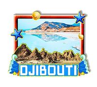 Aimant en bois 3D Djibouti Afrique pour réfrigérateur - Souvenirs de voyage - Décorations faites à la main