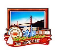 Aimant en bois 3D pour réfrigérateur Motif États-Unis San Francisco