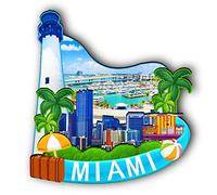 Aimant en bois 3D pour réfrigérateur USA Miami City - Souvenirs de voyage - Décorations faites à la main - 2