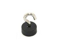 Aimant en Caoutchouc Enduit de Pot Avec Crochet M5-22mm dia x 10mm D'Épaisseur - Put de 3,8kg - Pack de 4
