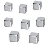 Aimant en néodyme, dimensions: 10x10x10 mm, nickelé