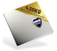 Aimant en néodyme N52-430 kg, extra puissant, superbe, grand format - Aimants en néodyme Power Block plaque 90 x 90 x 10 mm