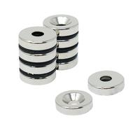 Aimant en Néodyme Pour Les Arts, L'Artisanat, la Fabrication de Modèles, Le Bricolage, Les Passe-Temps - 20mm dia x 5mm D'Épaisseur x 6mm C/S - 7,1kg Pull - Nord - Pack de 2