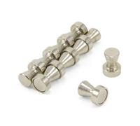 Aimant en Pot de la Quille Chrome Pour Réfrigérateur, Bureau, Tableau Blanc, Tableau D'Affichage 12mm dia x 16mm de Haut - Pack de 100
