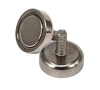 Aimant en pot en néodyme avec filetage - Extra puissant - Diamètre 16 mm - Force de traction 6 kg - Aimant grappin plat rond avec filetage extérieur M3 - 1 aimant