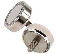 Aimant en pot en néodyme avec filetage - Extra puissant - Diamètre 20 mm - Force de traction 12 kg - Aimant grappin plat rond avec filetage extérieur M4 - 1 aimant