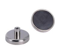 Aimant en Pot Ferrite Avec Fil Interne M4 Pour Les Arts, L'Artisanat, la Fabrication de Modèles, Le Bricolage et Les Passe-Temps - 32mm dia x 7mm D'Épaisseur - 4,1kg de Traction - Pack de 4