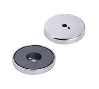 Aimant en Pot Ferrite Pour Les Arts, L'Artisanat, la Fabrication de Modèles - 66mm dia x 10mm D'Épaisseur x 8mm - 39kg - Pack de 10