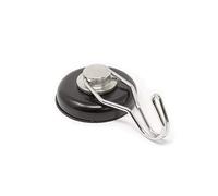 Aimant en Pot Néodyme Avec Base en Caoutchouc et Crochet Pivotant Pour la Corde, Les Fils et Les Vêtements - 40mm de diamètre - Pack de 20