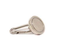 Aimant en Pot Néodyme Avec Carabiner Pour la Signalisation, Les Outils et Les Cordes - 32mm dia - Pack de 20