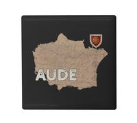 Aimant Frigo Céramique Carré - AUDE 11 Departement Carcassonne Carte Ancienne Occitanie - Format 5x5cm -Magnet Décoratif Souvenir pour Réfrigérateur et Tableau Magnétique Imprimé en France