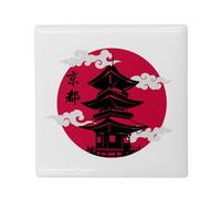 Aimant Frigo Céramique Carré - Chateau Kyoto Japon Asie Culture Empereur - Format 5x5cm -Magnet Décoratif Souvenir pour Réfrigérateur et Tableau Magnétique Imprimé en France