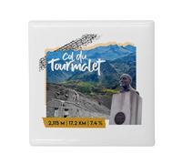 Aimant Frigo Céramique Carré - Col du Tourmalet Collage Vélo France Cyclisme Tour Course Pyrénées - Format 5x5cm -Magnet Décoratif Souvenir pour Réfrigérateur et Tableau Magnétique Imprimé en France