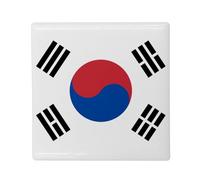 Aimant Frigo Céramique Carré - Drapeau Coree du Sud Football Sport Equipe Nationale - Format 5x5cm Magnet Décoratif Souvenir pour Réfrigérateur et Tableau Magnétique Imprimé en France