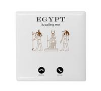 Aimant Frigo Céramique Carré - Egypt is Calling Me Hieroglyphics History Travel - Format 5x5cm -Magnet Décoratif Souvenir pour Réfrigérateur et Tableau Magnétique Imprimé en France
