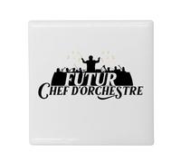 Aimant Frigo Céramique Carré - Futur Chef d'Orchestre Musique Classique - Format 5x5cm -Magnet Décoratif Souvenir pour Réfrigérateur et Tableau Magnétique Imprimé en France