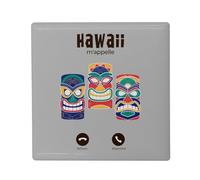 Aimant Frigo Céramique Carré - Hawaii m'appelle Tiki Culture Plage Surf - Format 5x5cm -Magnet Décoratif Souvenir pour Réfrigérateur et Tableau Magnétique Imprimé en France