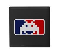 Aimant Frigo Céramique Carré - Invader Parodie Jeux Video Retro Arcade Game Retro Pixel Art - Format 5x5cm -Magnet Décoratif Souvenir pour Réfrigérateur et Tableau Magnétique Imprimé en France