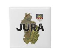 Aimant Frigo Céramique Carré - Jura 39 Departement Lons Carte Ancienne Franche Comté - Format 5x5cm -Magnet Décoratif Souvenir pour Réfrigérateur et Tableau Magnétique Imprimé en France