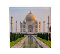 Aimant Frigo Céramique Carré - Taj Mahal Inde Merveille du Monde Monument Agra - Format 5x5cm Magnet Décoratif Souvenir pour Réfrigérateur et Tableau Magnétique Imprimé en France