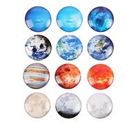 Aimant Frigo Lot de 12 Décoratifs Aimants Aimants Magnet Tableau Magnétique 3D Rond MagnetteAimant de Réfrigérateur de la Série PlanetAimant Enfant Frigo Convient aux Tableaux Blancs, Réfrigérateurs