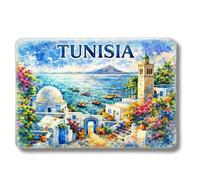 Aimant Frigo Tunisie - Magnet Souvenir Tunis Méditerranée Sidi BOU Saïd - Décoration Réfrigérateur Voyage