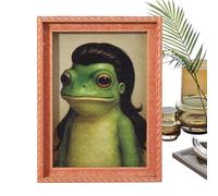 Aimant grenouille drôle - Bois 8 x 6 x 1 cm | Aimants rétro encadrés en forme de grenouille, petits aimants mignons en bois pour , cuisine, réfrigérateur, armoire, maison, bureau, Noël