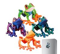 Aimant Grenouille - Figurine Magnétique Articulée Imprimée En 3D | Jouet Mignon Avec Articulations Mobiles | Décoration Fonctionnelle Et Décorative Pour Réfrigérateurs De Cuisine Et Organisation De Ca