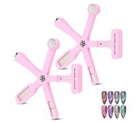 Aimant œil de chat, 6 en 1, multifonction, pour vernis à ongles, avec poudre de gel pour œil de chat ou vernis à ongles, pour effet 3D œil de chat (rose)