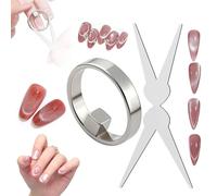 Aimant œil de chat en forme d'anneau pour ongles, aimant creux œil de chat pour ongles, Y et Rin-gMagnet (large faisceau, cœur, français), portable et creux œil de chat pour le bricolage à domicile