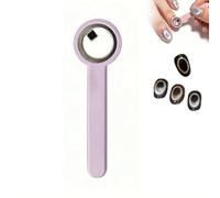 Aimant œil de chat en forme d'anneau pour ongles, aimant œil de chat puissant en Y et anneaux aimants à ongles avec large faisceau/pointes françaises creuses, kit de manucure en gel, portable pour