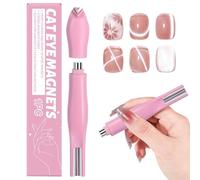 Aimant œil de chat pour ongles, aimant à ongles 3 en 1 pour vernis à ongles gel œil de chat, perles de verre françaises, lumière latérale de salon, effet de lumière large, outils d'art magnétiques (A)
