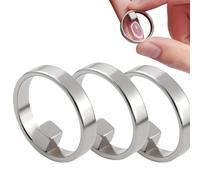 Aimant œil de chat pour ongles, aimant rond œil de chat, aimant automatique pour vernis à ongles gel, mini aimant rond puissant effet yeux de chat pour nail art, bricolage (argenté, 3)