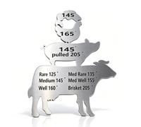 Aimant Indiquant température de la Viande, Tableau de référence pour température Interne Lors des barbecues, bœuf, Porc, Poulet, Poisson Guide des températures de Cuisson