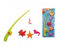 Simba 107796091 - Jeu de pêche magnétique, Canne à pêche avec Fonction Automatique, Canne à pêche 36 cm, 3 Animaux Marins, Jouet de Bain, Jouet pour Enfant
