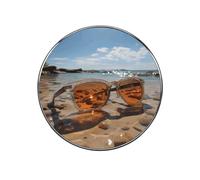 Aimant magnétique puissant pour réfrigérateur - Joli autocollant rond - Lunettes de soleil sur la plage - Décoration pour cuisine, bureau, tableau blanc, armoire de rangement et lave-vaisselle