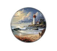 Aimant magnétique puissant pour réfrigérateur - Joli autocollant rond - Phare de mer - Décoration de réfrigérateur pour cuisine, bureau, tableau blanc, armoire de rangement et lave-vaisselle