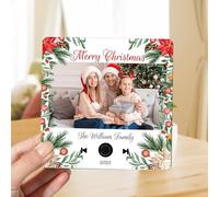 Aimant Musical Personnalisé avec Photo,Aimant de Réfrigérateur de Noël Musical Personnalisable,Musical Pouvant Être Joué, Cadeau Original pour Famille Papa Maman Papi Mamie