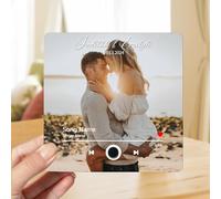 Aimant Musical Personnalisé avec Photo,Aimant de Réfrigérateur de Noël Musical Personnalisable,Musical Pouvant Être Joué, Cadeau pour la Saint Valentin Femme Homme Couple