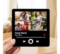 Aimant Musical Personnalisé avec Photo,Aimant de Réfrigérateur de Noël Musical Personnalisable,Musical Pouvant Être Joué, Cadeau pour la Saint Valentin Femme Homme Couple
