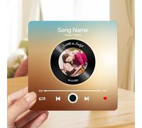 Aimant Musical Personnalisé avec Photo, Aimant de Réfrigérateur de Noël Personnalisable, Pouvant Être Joué, Cadeau pour la Saint Valentin Femme Homme Couple