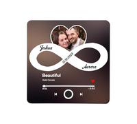 Aimant Musique Rétro Personnalisé Cadeau Couple: Magnet Frigo Musical avec Photo et Chanson pour Noël, Saint-Valentin, Anniversaire, Aimant Réfrigérateur Personnalisable (Style 14)