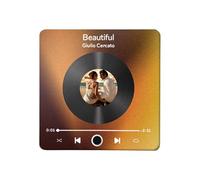 Aimant Musique Rétro Personnalisé Cadeau Couple: Magnet Frigo Musical avec Photo et Chanson pour Noël, Saint-Valentin, Anniversaire, Aimant Réfrigérateur Personnalisable (Style 2)