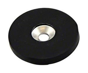 Aimant Neodimio N42 Enduit de Caoutchouc Pour Les Arts, L'Artisanat, la Production de Modèles, Fai -Da -Te, Hobby, Bureau et Maison - 40mm dia x 5mm D'Épaisseur x 6,2mm C/Puits - 5Kg de Tir - Sud