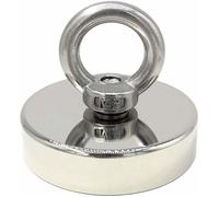 Aimant néodyme 140 kg force diamètre 60 mm, aimants avec anneaux de levage puissant pour l'industrie et la science, pêche magnétiq