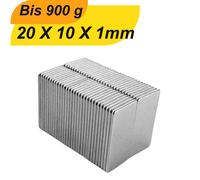 Aimant néodyme 20mm x 10mm x 1mm Aimants super puissants Aimants parallélépipédiques-200 pièces