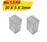 Aimant néodyme 20mm x 5mm x 2mm Aimants super puissants Aimants parallélépipédiques-200 pièces